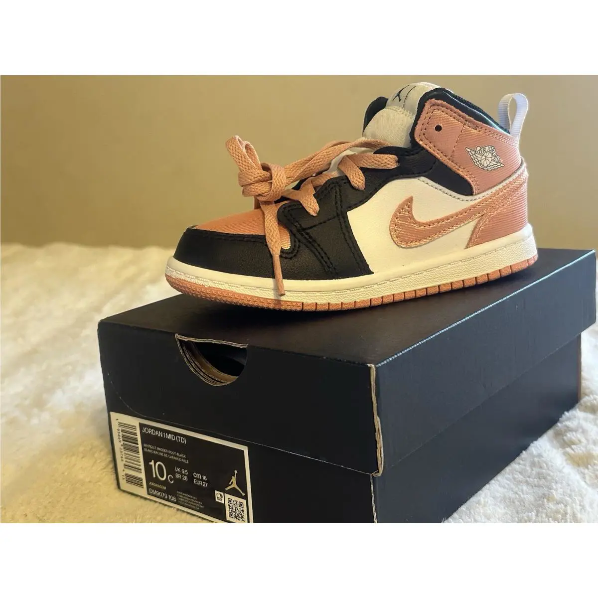 Nike shoes - Nike Air Jordan 1 Mid - LT Madder Root/Black-White (UPC: 195869237664) 0