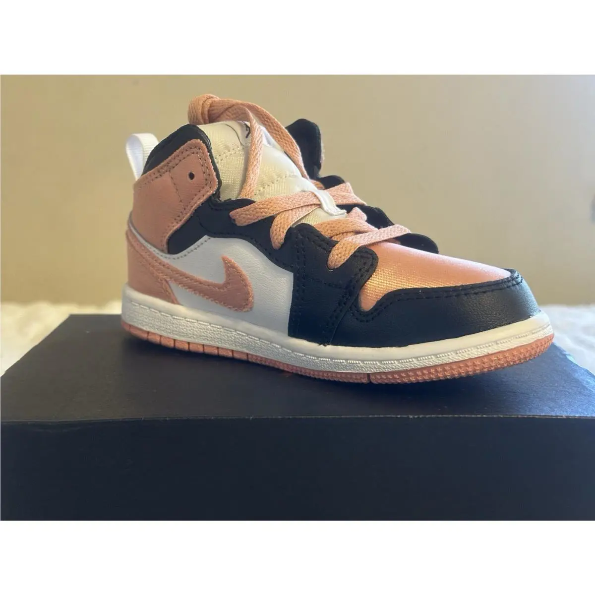 Nike shoes - Nike Air Jordan 1 Mid - LT Madder Root/Black-White (UPC: 195869237664) 2