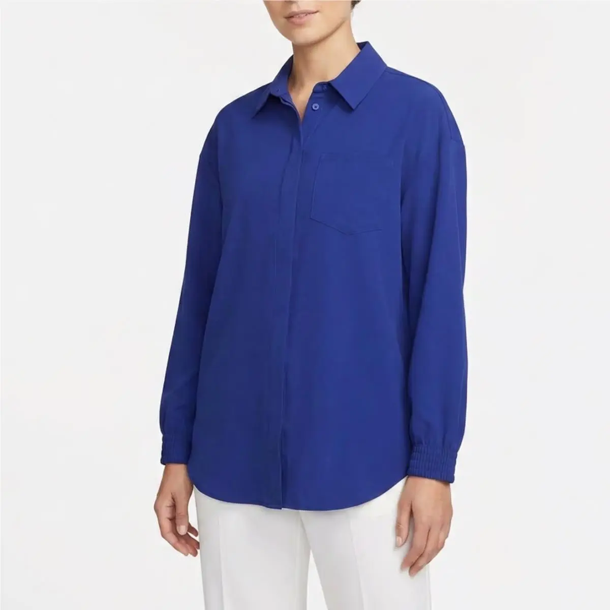 Nike 24.7 Dri-fit Womens Royal Blue Button Up Shirt Small
