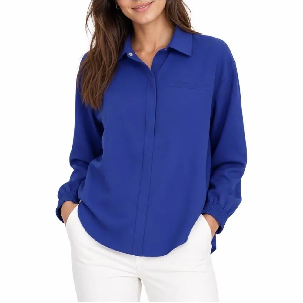 Nike 24.7 Womens Dri-fit Long Sleeve Training Shirt Blue Small