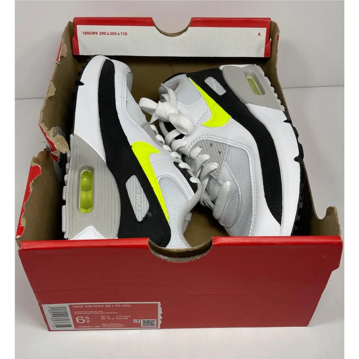 Nike shoes - Nike Air Max 90 - Air Max - White/HOT LIME BLACK (UPC: 194957436583) 8