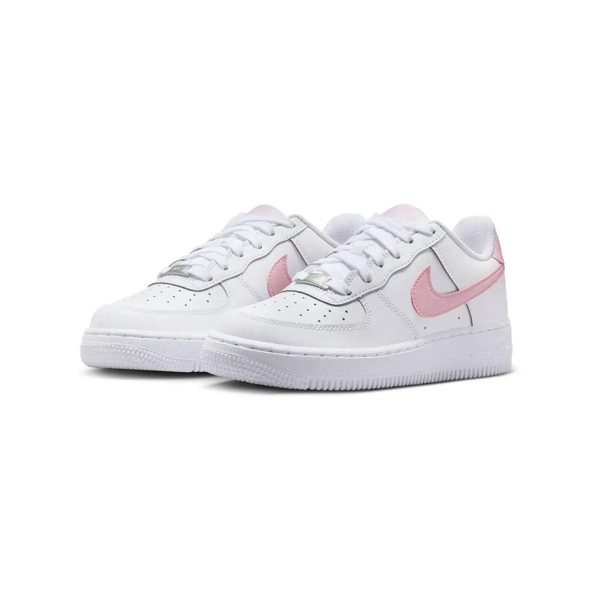Grade School Nike Air Force 1_WHITE/MED Soft Pink-white CT3839-115-SIZE 4.5