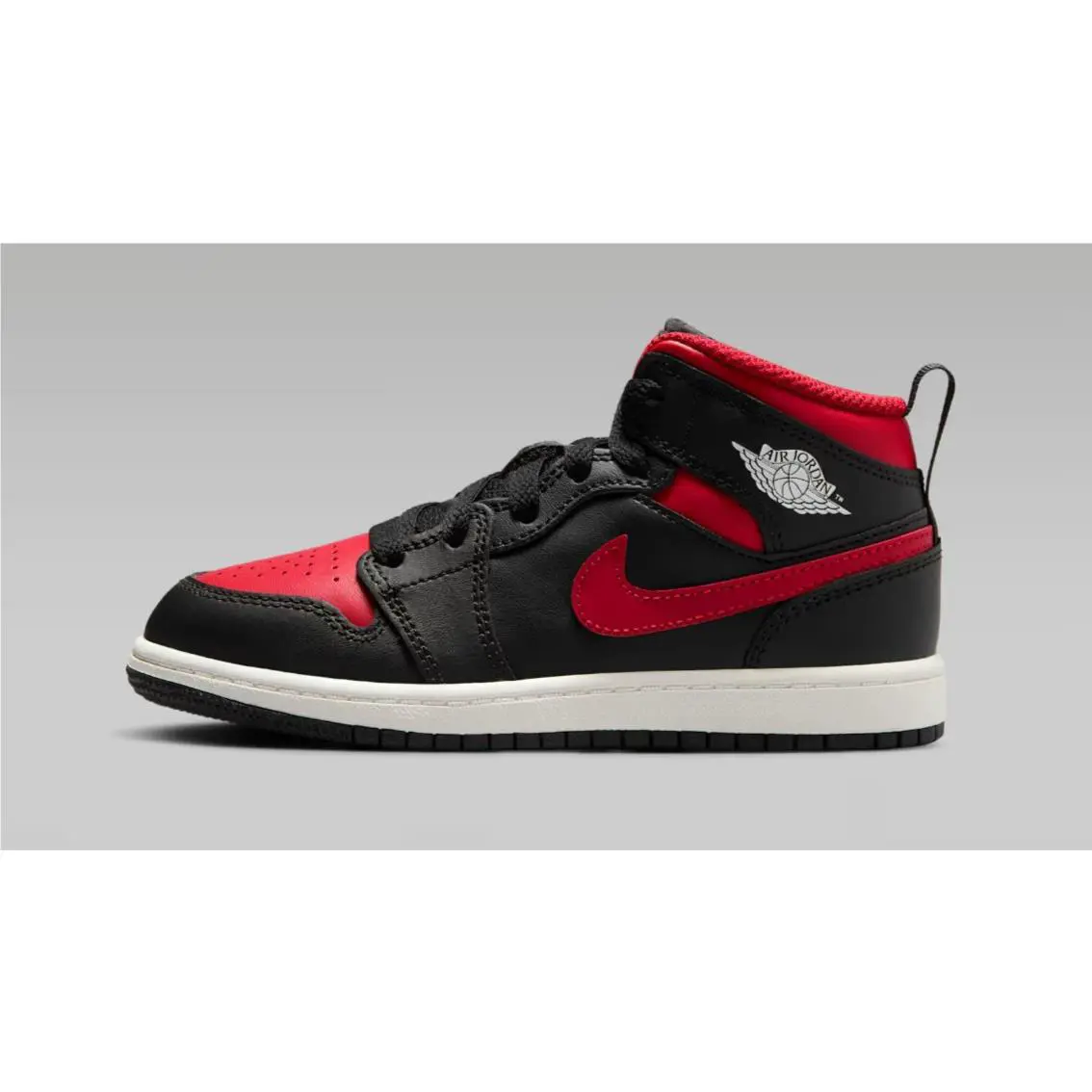 Jordan Big Kid 1 Mid Sneaker Black/red Size 6Y US