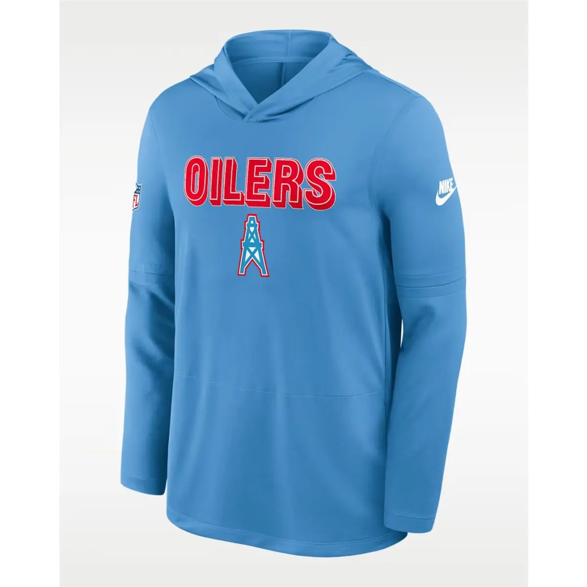 Nike Mens Houston Oilers Lightweight Nfl Retro Throwback Dri Fit Hoodie Large