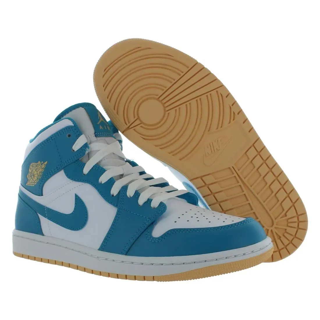 Nike Air Jordan 1 Mid Mens Shoes Size 9.5 Color: Blue/white