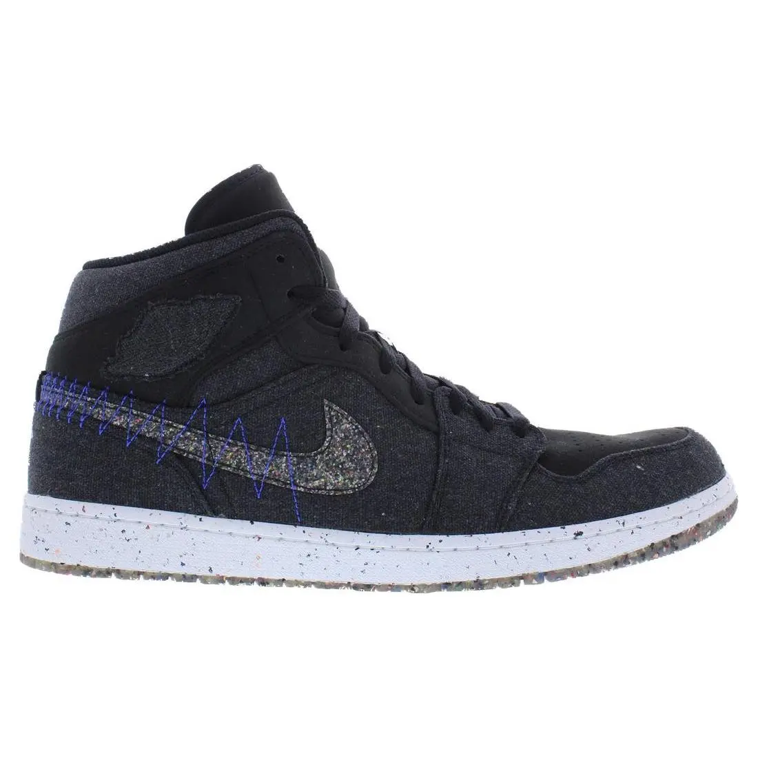 Nike Air Jordan 1 Mid SE Mens Shoes Size 14 Color: Black/multi-color/racer Blue