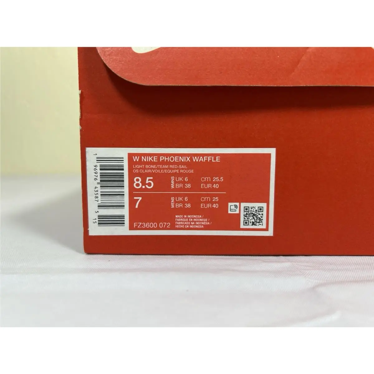 Nike shoes - Nike Phoenix Waffle - Phoenix Waffle - FZ3600-072 - Light Bone / Team Red Sail 12