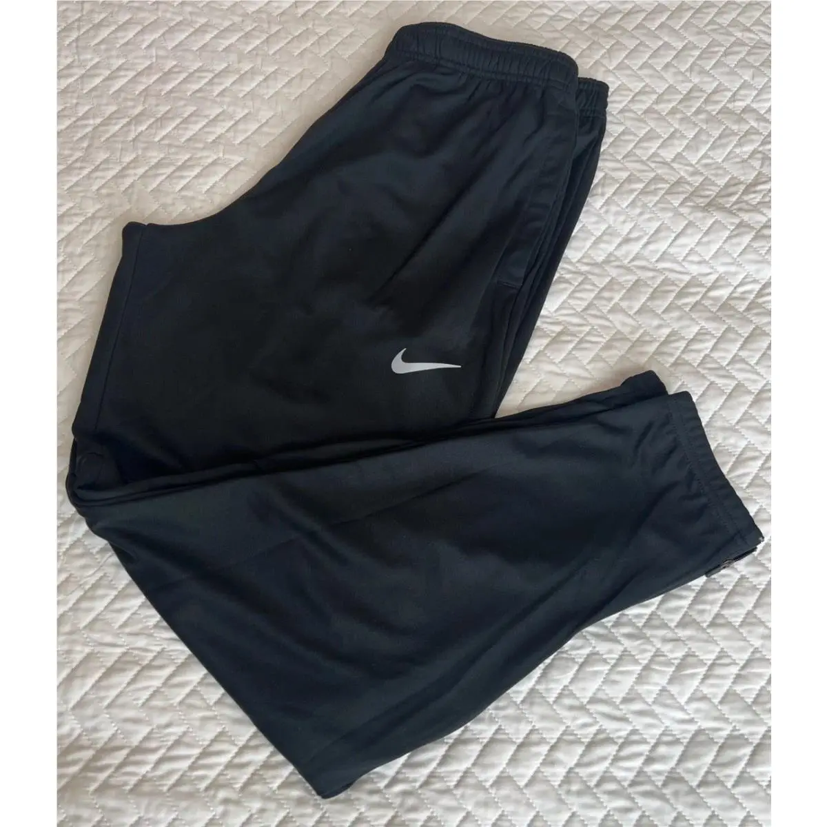 Nike Dri-fit Pants Mens Med 30x27” Blk Track Warm Up Zip Hem Pockets DD5003-010