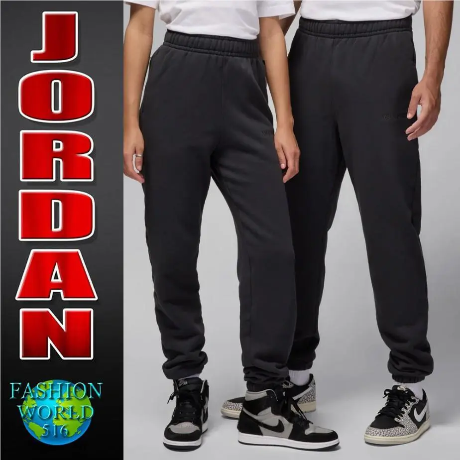 Nike Air Jordan Wordmark Men`s Fleece Jogger Pants Size L FZ3954 Black