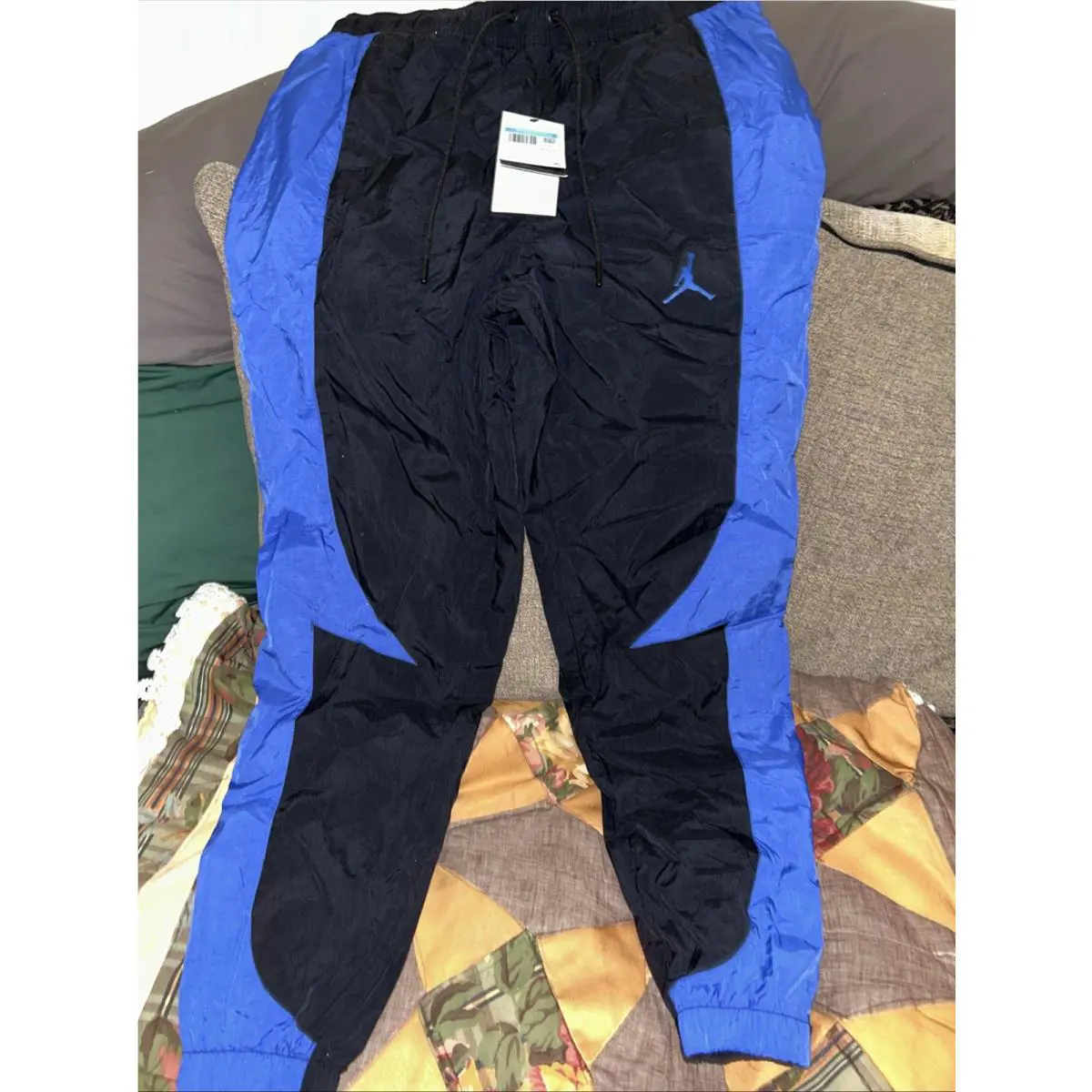 Nike Air Jordan Sport Jam Black Blue Wind Breaker Warm Up Pants Mens Size M