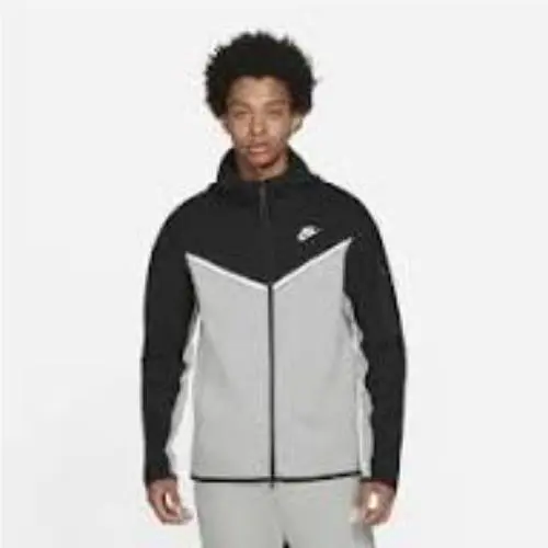 Nike Men`s Tech Fleece Jacket Hooded Full Zip Black Size S