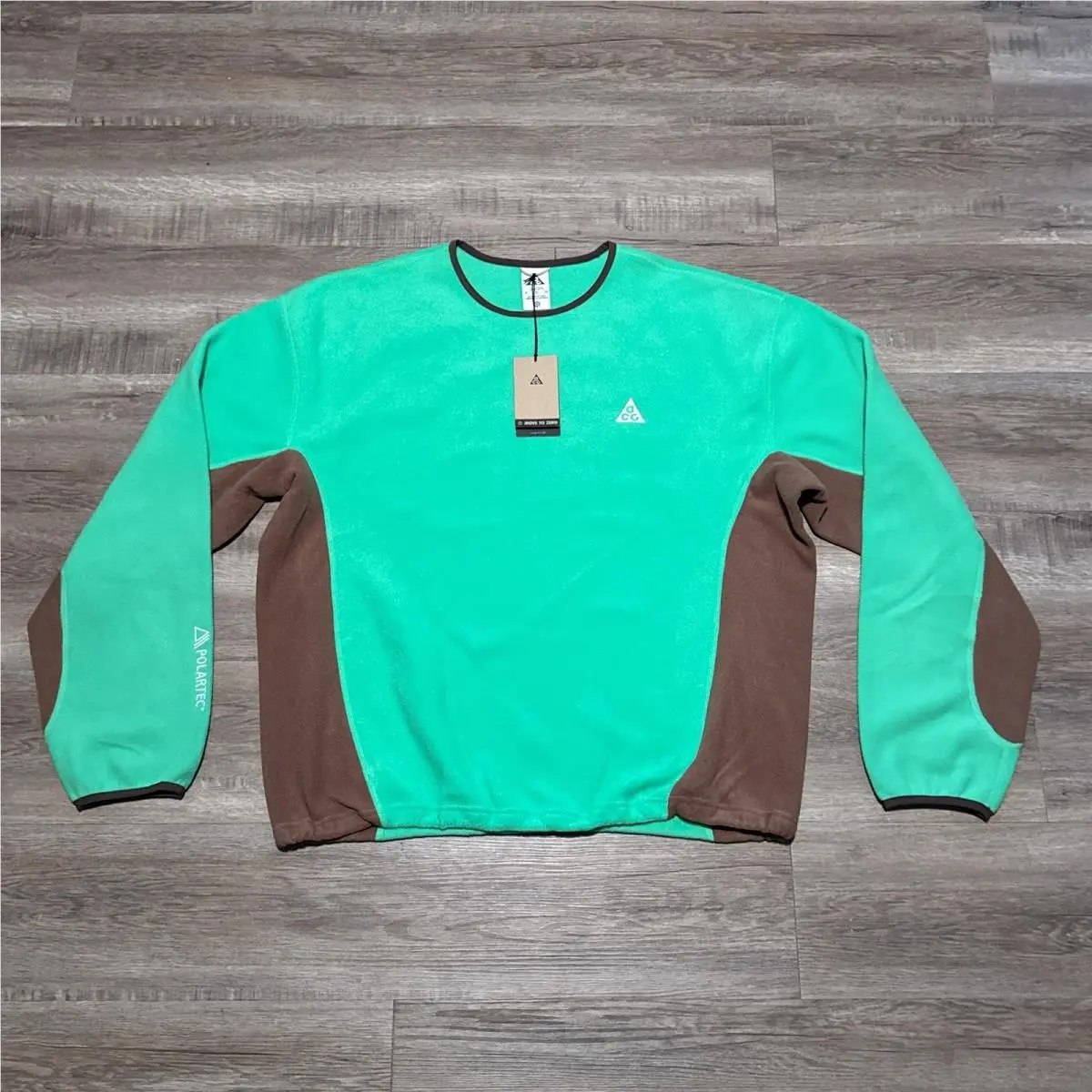 Nike Acg Wolf Tree Polartec Fleece Crewneck Pullover Sweatshirt Mens Xlt XL Tall