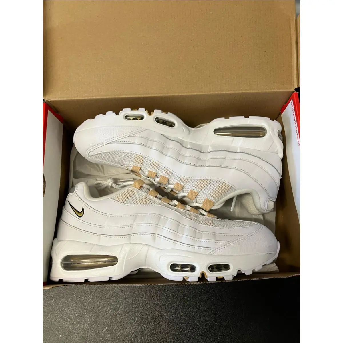 Nike Air Max 95 OG Men`s Size 9.5 White / Team Gold Shoes IB1667-101