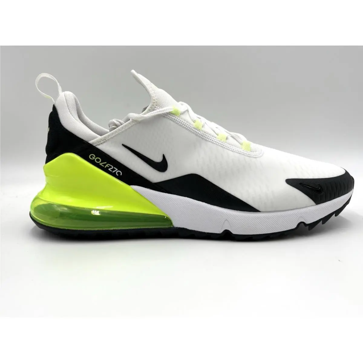 Nike Men`s Air Max 270 Golf White Black Volt CK6483-105 Sz 14