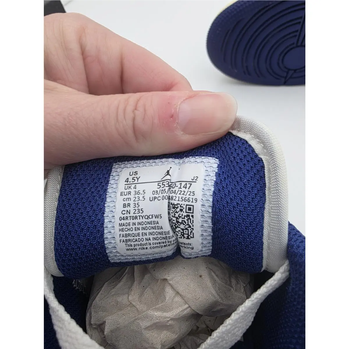 Nike shoes - Nike Air Jordan 1 - Air - 553560-147 - White (UPC: 198482156619) 5