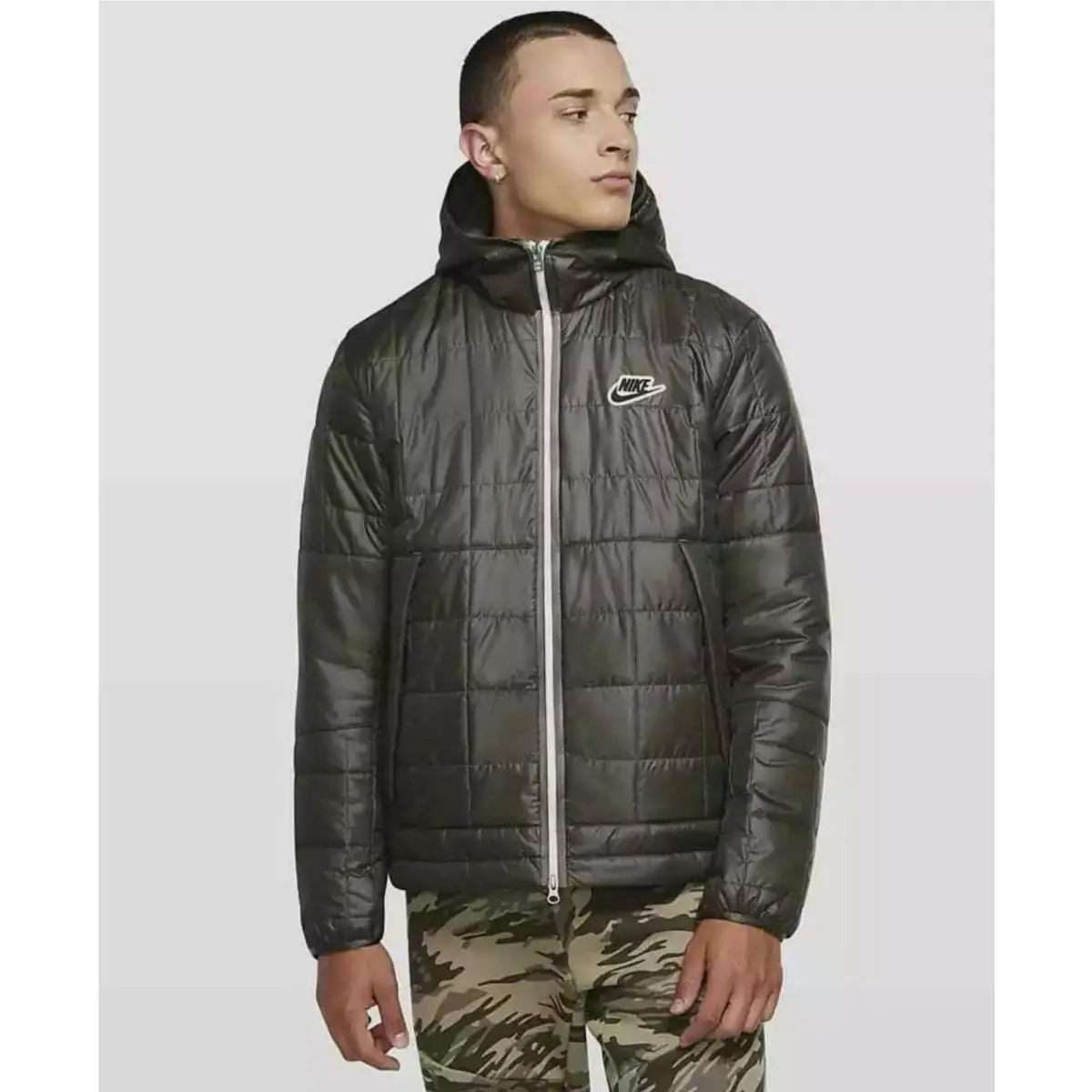 Nike Sportswear Synthetic Fill Fleece Jacket Olive CU4422 380 Men Extra Small XS