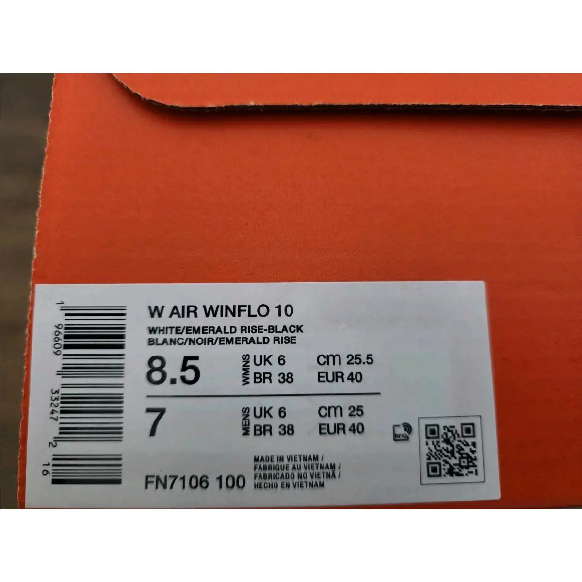 Nike shoes - Nike Air Winflo 10 - Air Winflo - FN7106-100 - White/Black/Emerald Rise (UPC: 196609332472) 1