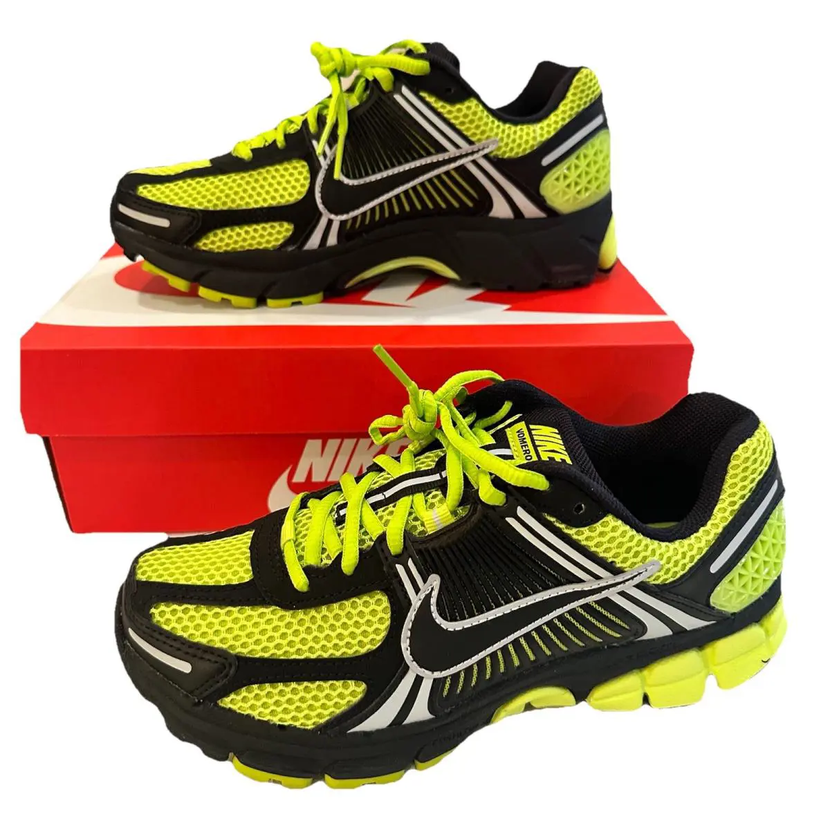 Women Nike Zoom Vomero 5 Black Yellow Reflective Size 7