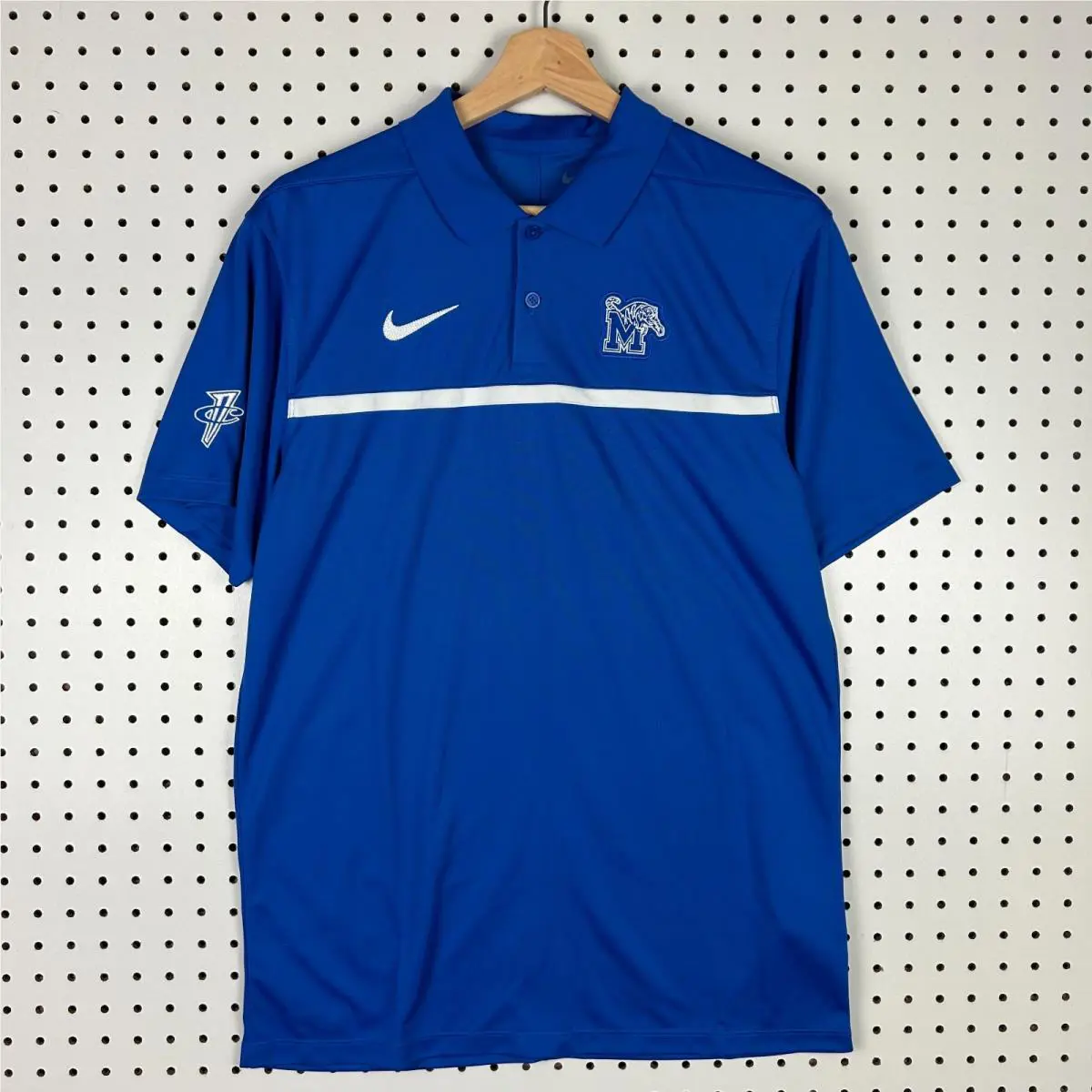 Nike 1 Cent Memphis Tigers Polo Small Blue PE Basketball Penny Coach Sideline