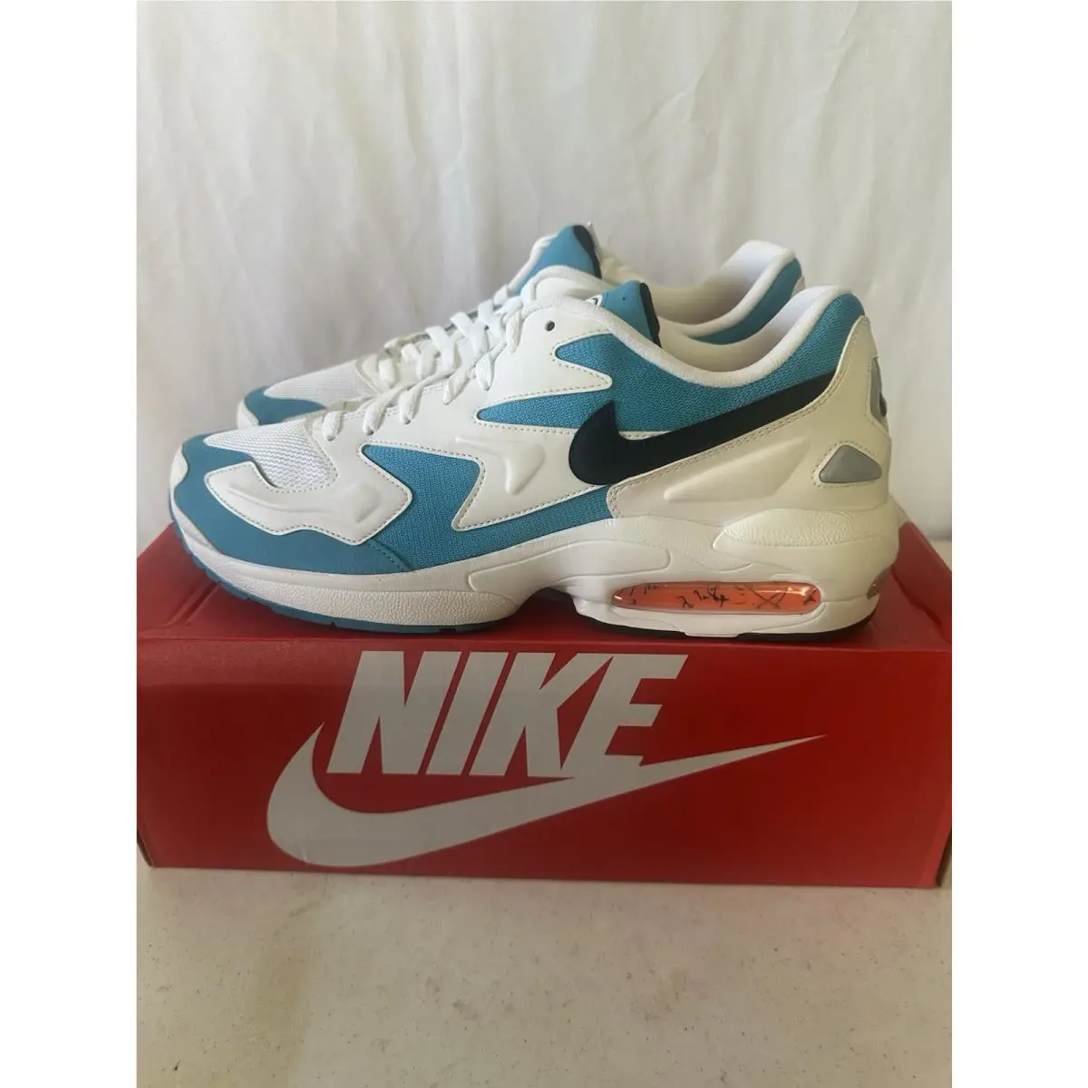 Nike Air Max2 Light Blue Lagoon White Black Sneakersmen`s Size 13