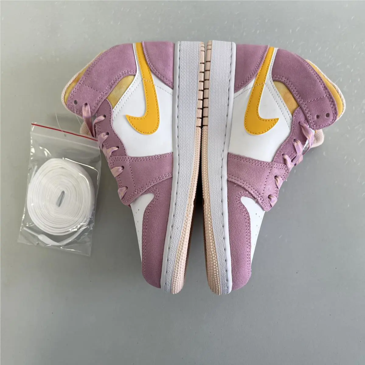 Nike shoes - Air Jordan 1 Mid SE - LT Arctic Pink/University Gold (UPC: 194956630142) 2