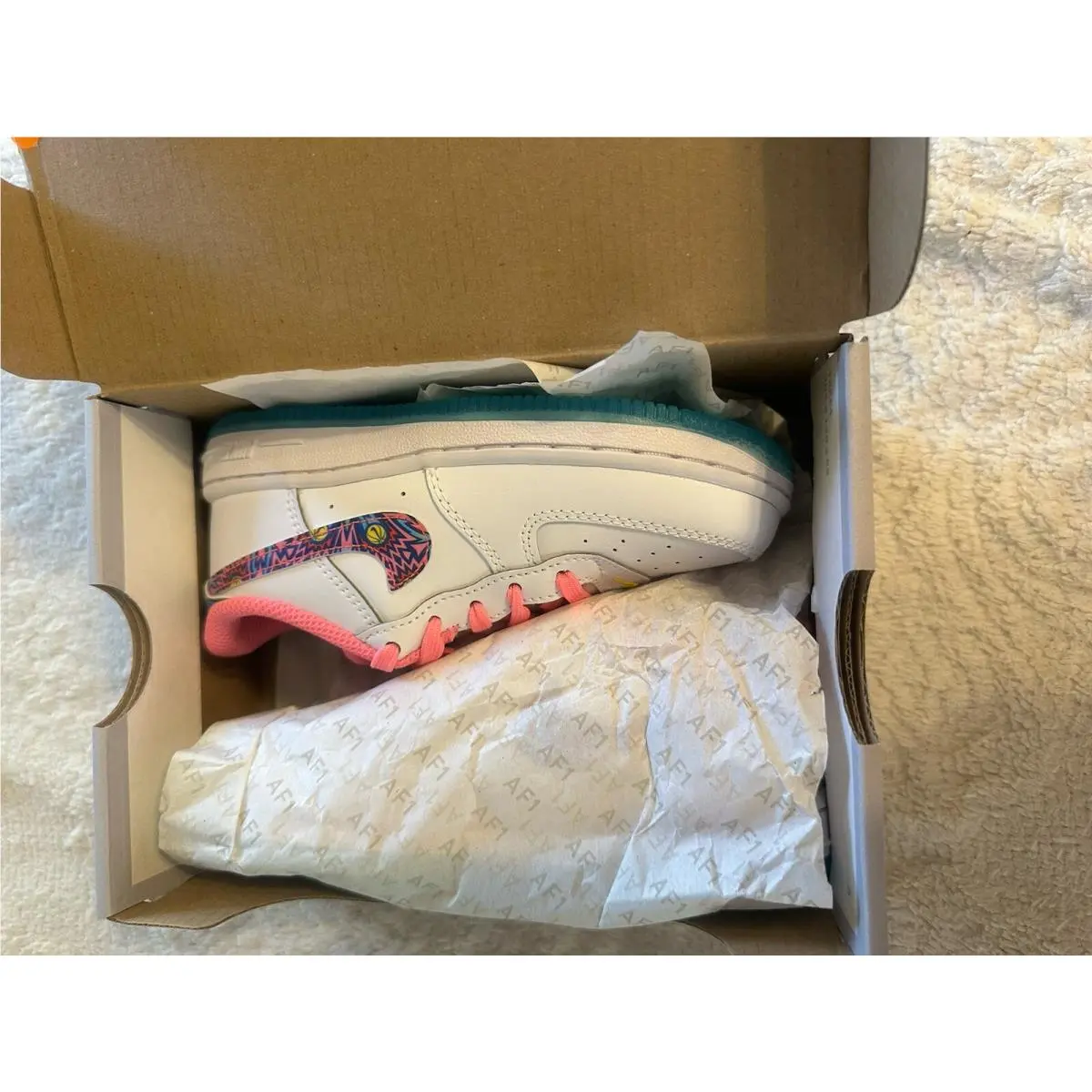 Nike shoes - Nike Air Force 1 - Air Force - FJ3483-100 - White/Multi-Color-Pink Glow (UPC: 196605141498) 5
