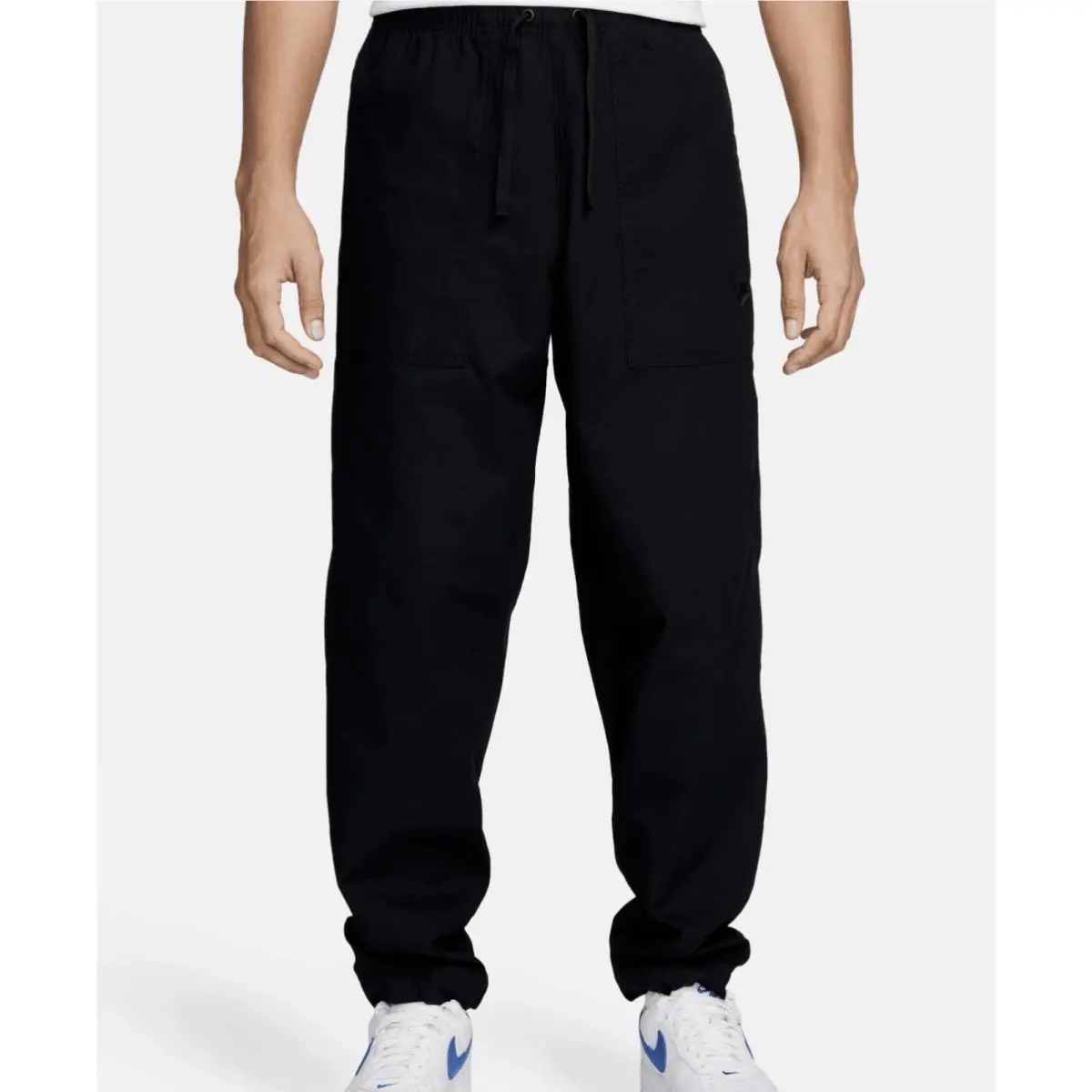 Nike Barcelona Club Pants Men’s Medium Black Loose Fit Taper Leg FN3096-010