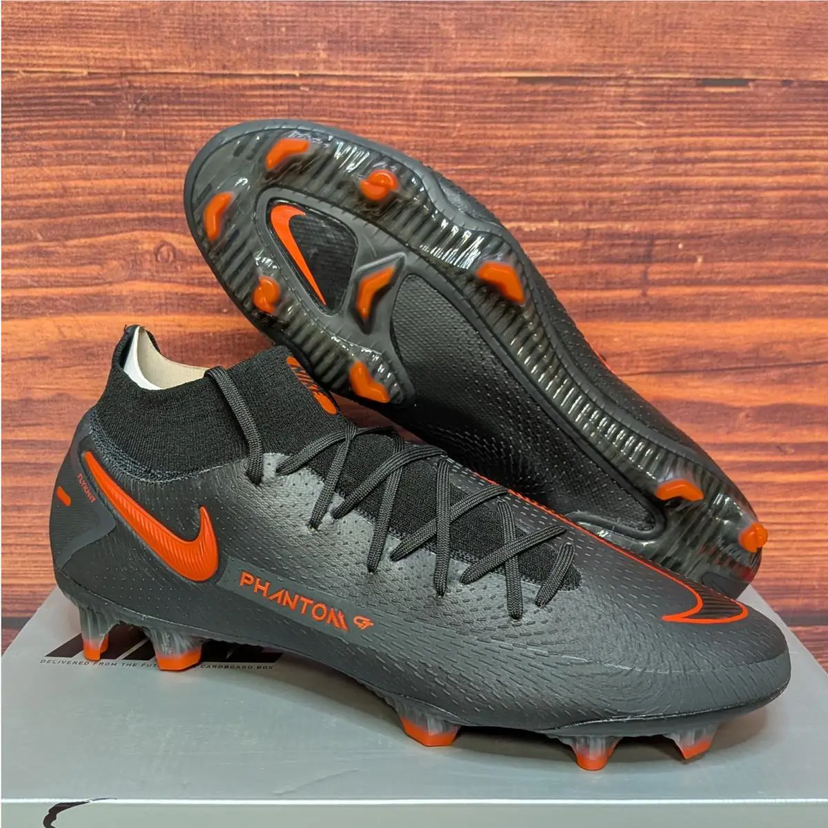 Nike Phantom GT Elite DF FG Men`s 11.5 Black Chile Red Soccer Cleats CW6589-060