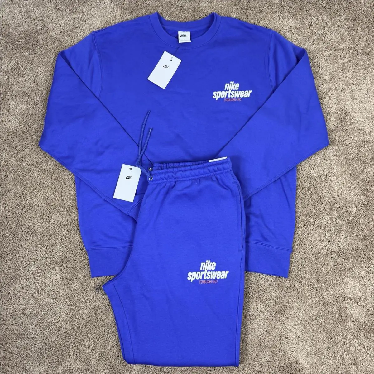 Nike Mens Sportswear Club Fleece and Joggers Set Blue Size L