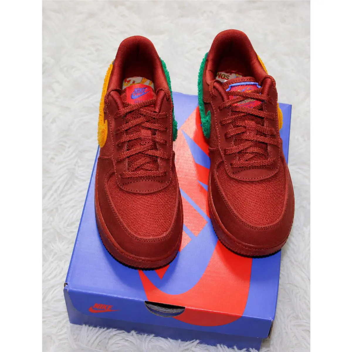 Nike Air Force 1 Low SP Lhm La Familia Kids Size 3Y DX9285-600 Red Green