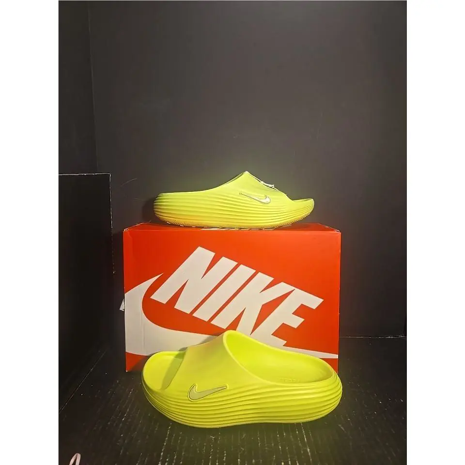 Nike Reactx Rejuven8 Men`s Slides Volt Ice/volt Ice/volt Ice Size 8
