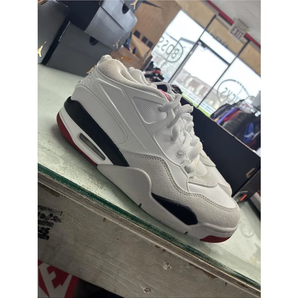 Nike Air Jordan 4 RM GS White Fire Red Bred Shoes Youth 6Y Womens 7.5 FQ7938-102