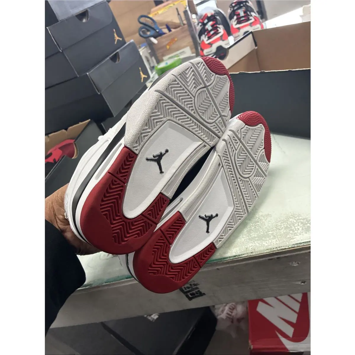 Nike shoes - Air Jordan 4 - Air - White, Manufacturer: White/Black/Neutral Grey/Varsity Red (UPC: 197862986495) 6