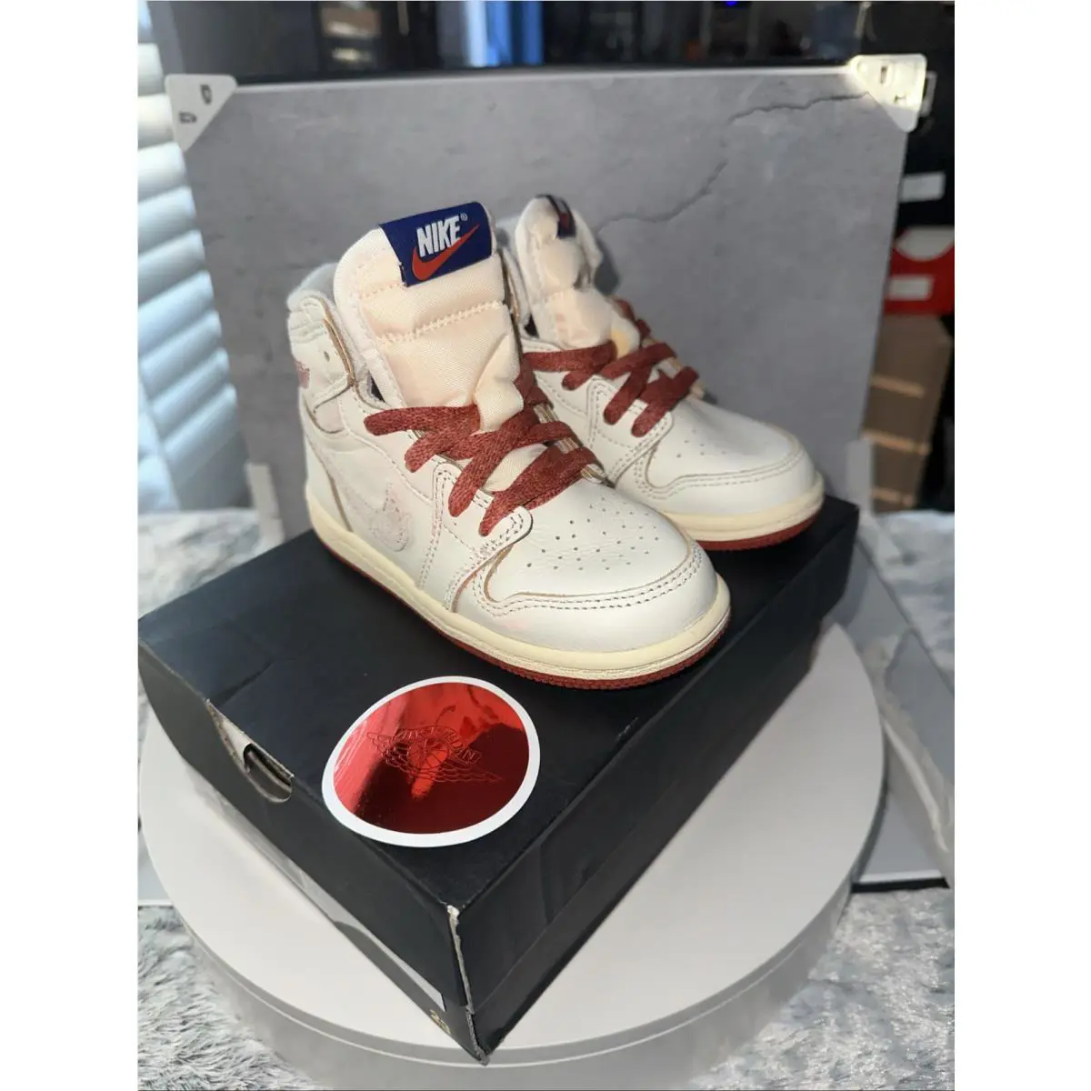 Toddler`s Jordan 1 Retro High OG Sail/cinnabar-light Bone FD2598 100 Size 8c by Nike