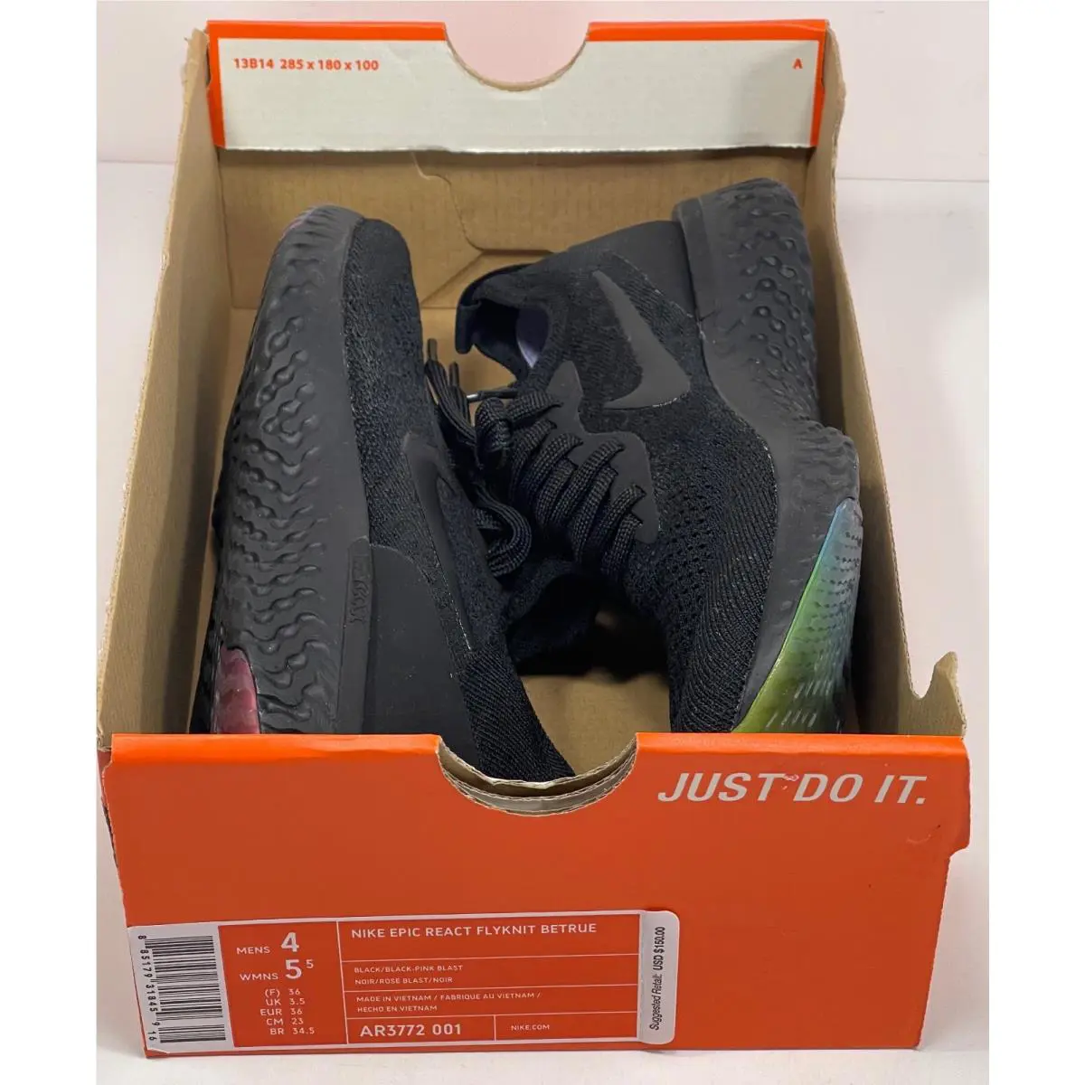 Nike shoes - Nike React - React - AR3772 001 - BLACK/PINK BLAST (UPC: 885179318459) 8
