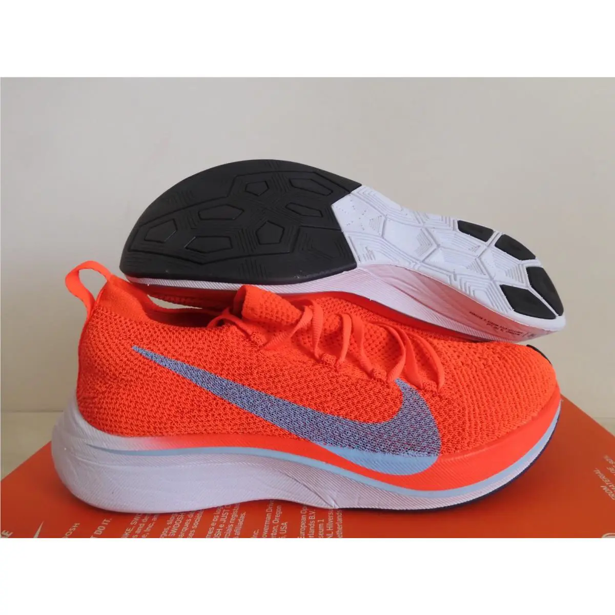 Nike Vaporfly 4% Flyknit Bright Crimson Red Sz 5.5 Mens-womens Sz 7 AJ3857-600