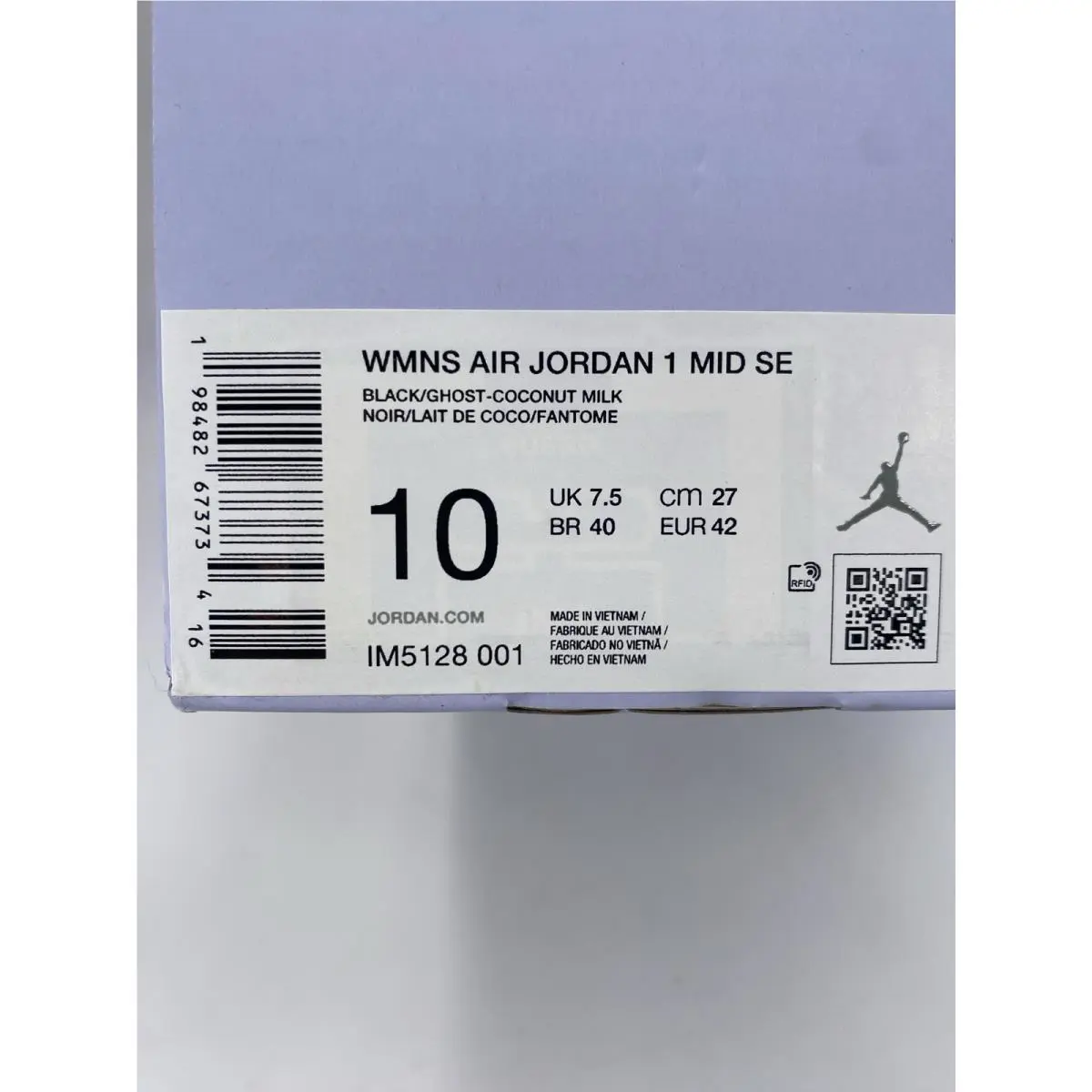 Nike shoes - Air Jordan 1 Mid SE - IM5128 001 - Black/Ghost-Coconut Milk (UPC: 198482673734) 8