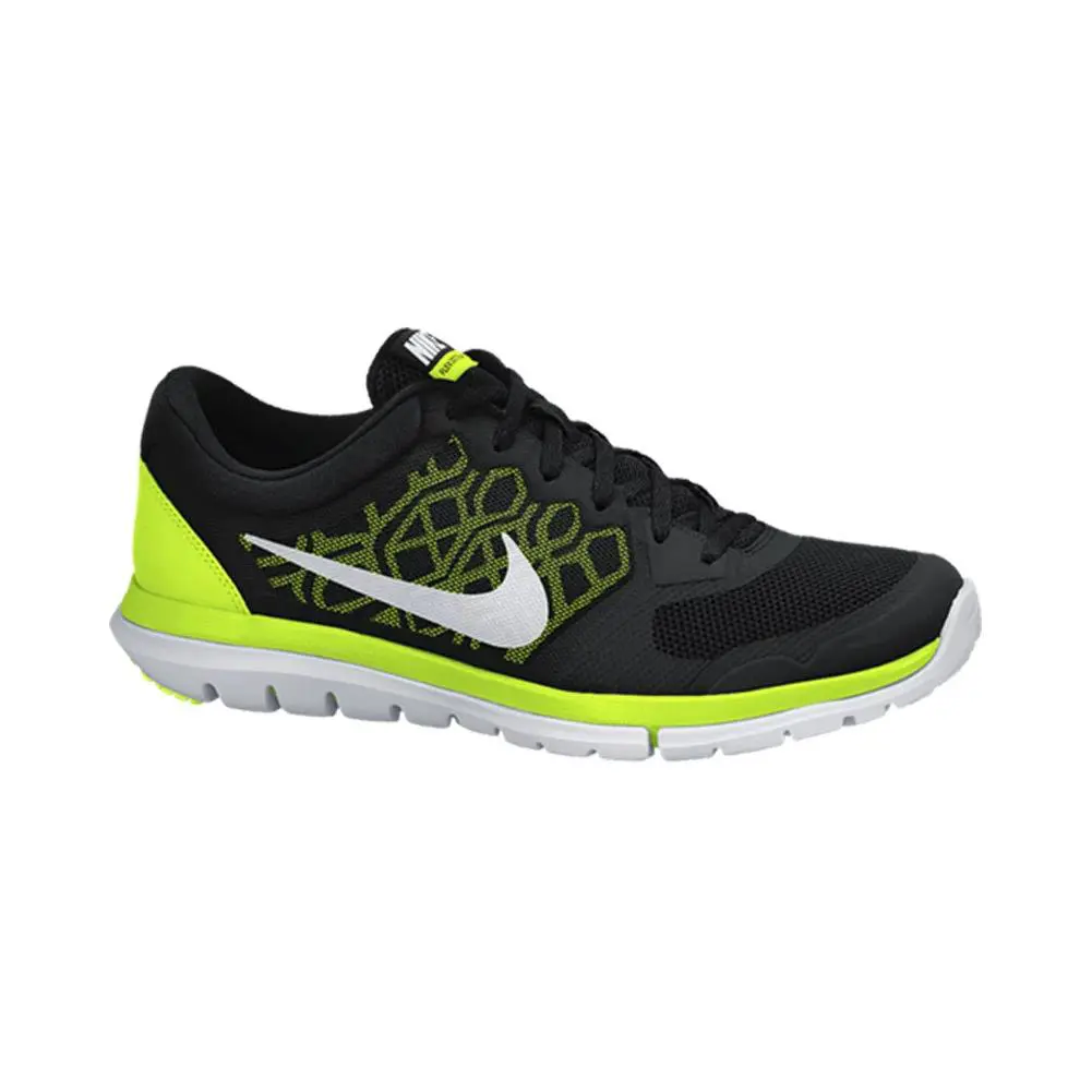 Nike Flex Men`s Lightweight Running Shoes - Black / Volt - Size 7 - 709022-004