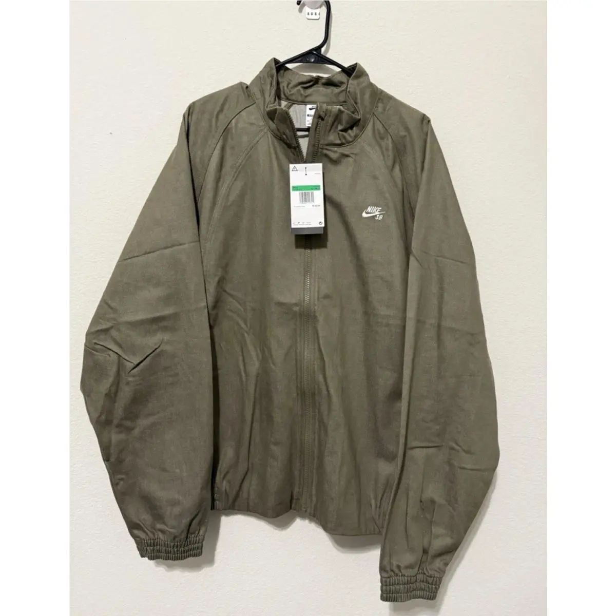 Nike SB Denim Full-zip Track Jacket Olive Oversized Sz Xl-tall Men`s IH1988-222