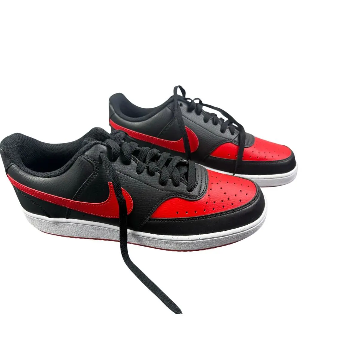 Men`s Nike Court Vision LO Black University Red White FJ0685 010 Size 11.5