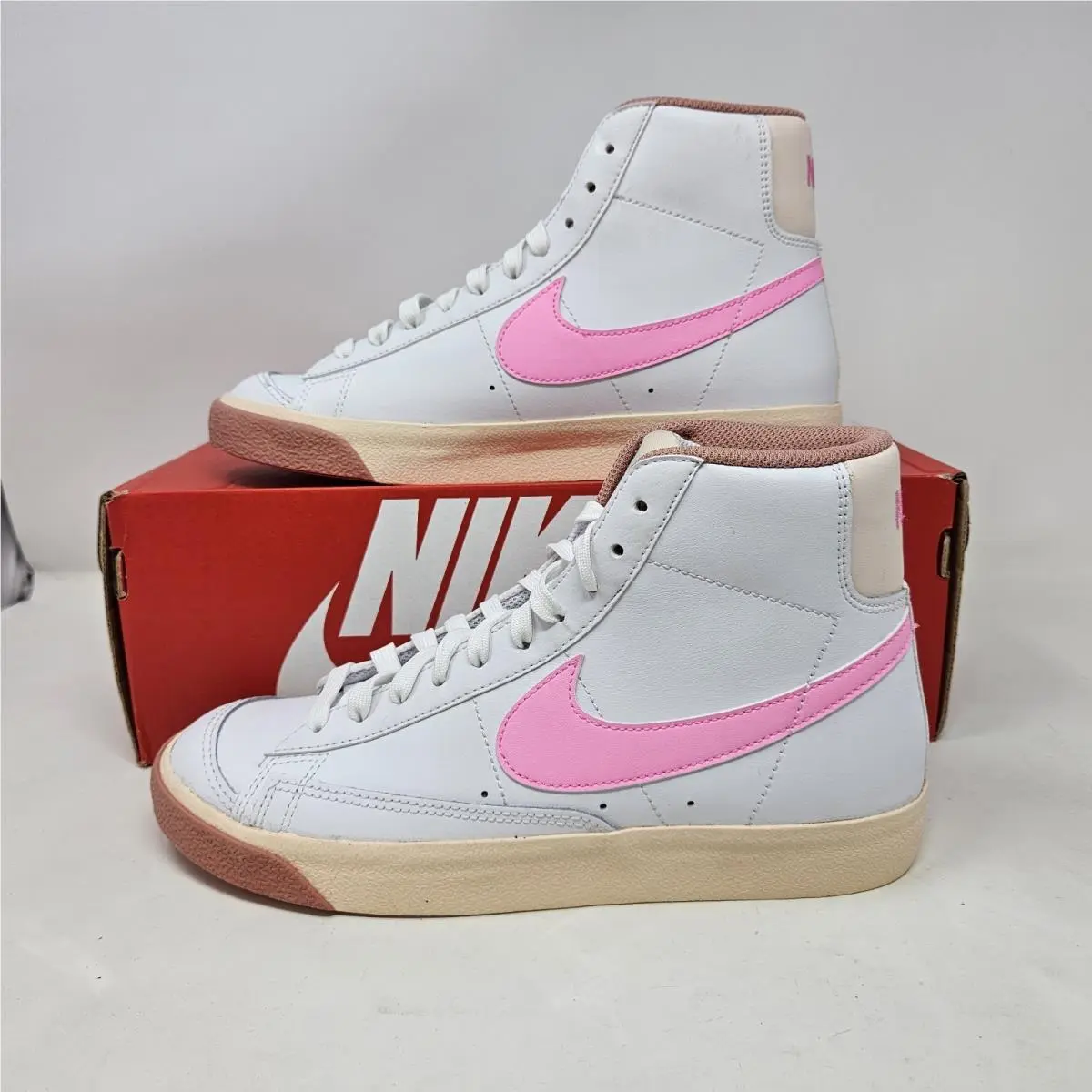 Nike Blazer Mid `77 `white Pink` Casual Shoe / DZ2900 100 / Youth 6 Women`s 7.5