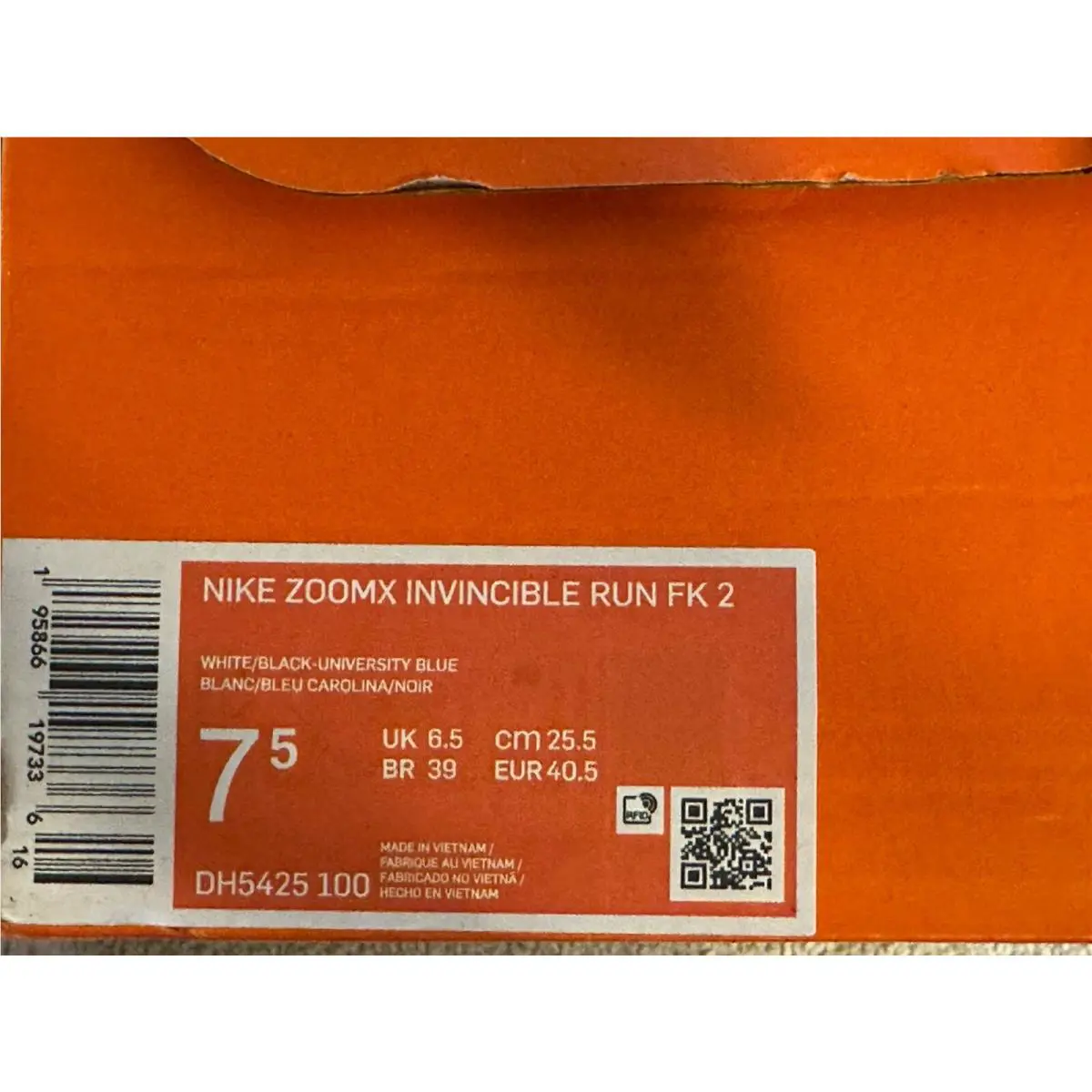 Nike shoes - Nike ZoomX Invincible - ZoomX Invincible - DH5425 - White/Black/University Blue (UPC: 00195866197336) 10