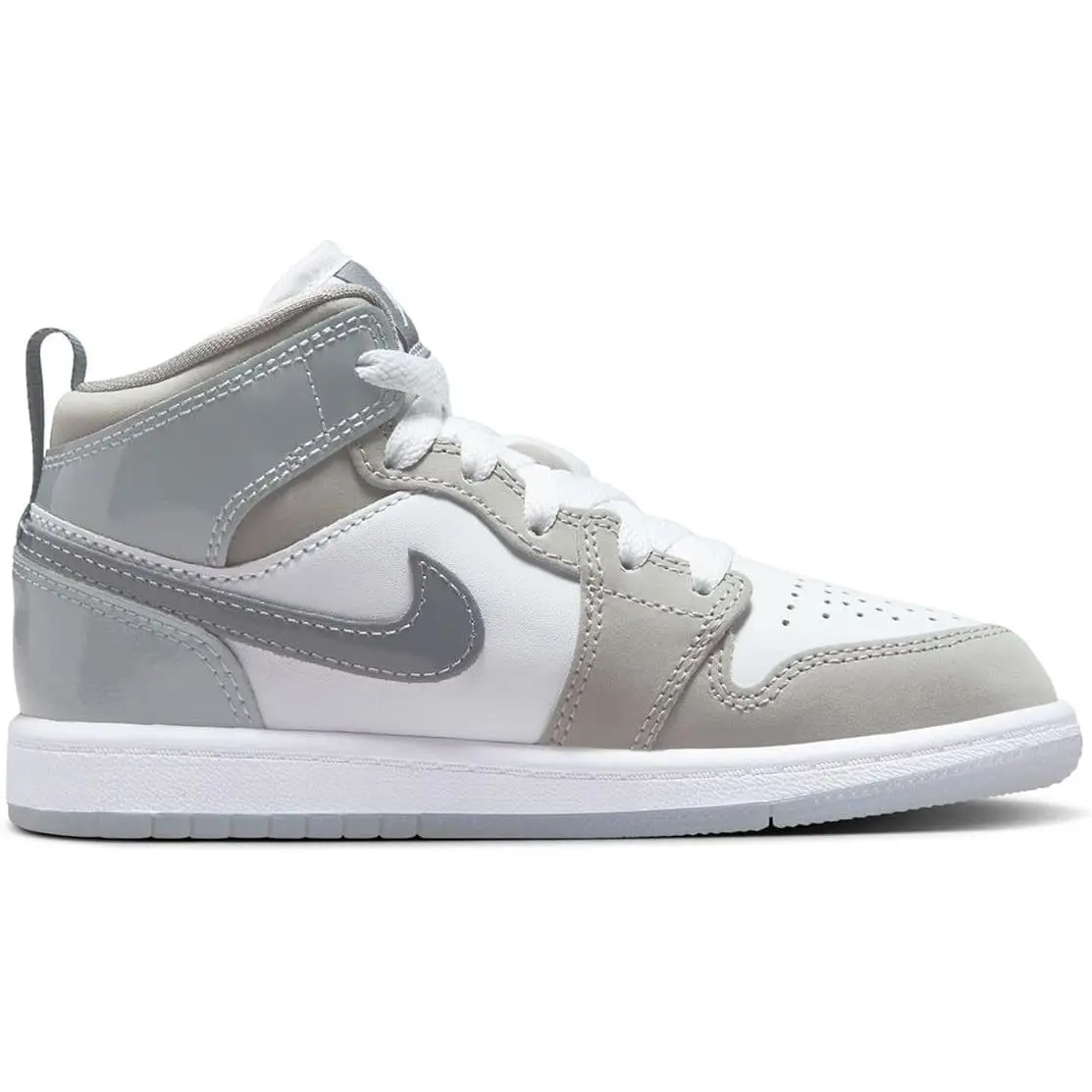 Nike shoes - Air Jordan 1 Mid - Air Mid - White/Cool Grey-Medium Grey (UPC: 197859605651) 1