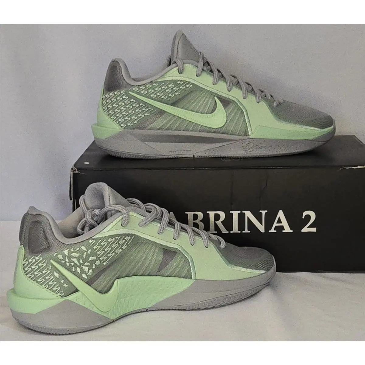 Nike / Sabrina 2 / Lt Smoke Grey Vapor Green Athletic Shoe Womens Sz 9