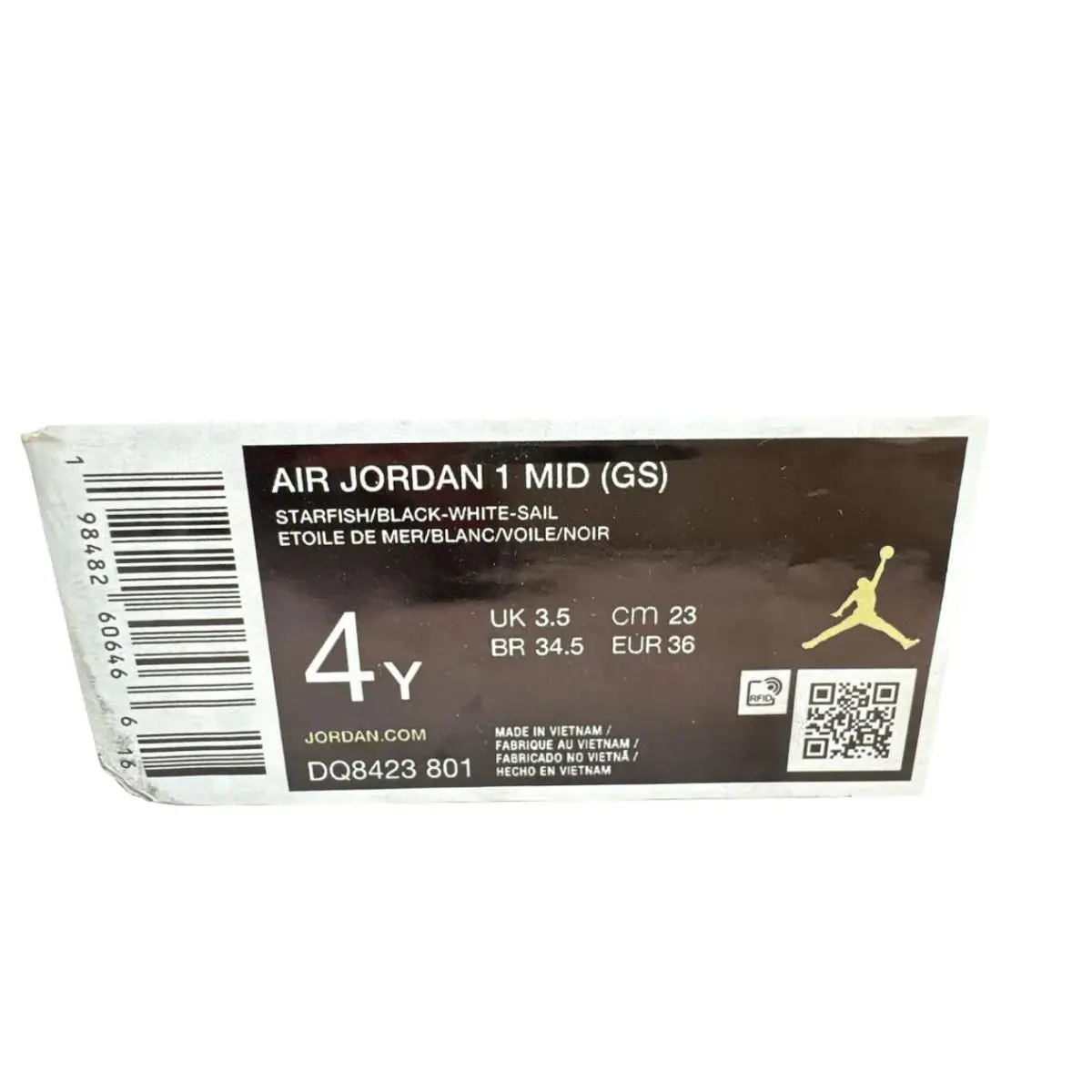 Nike shoes - Nike Youth Air Jordan 1 Mid Starfish Size 4Y DQ8423-801 2
