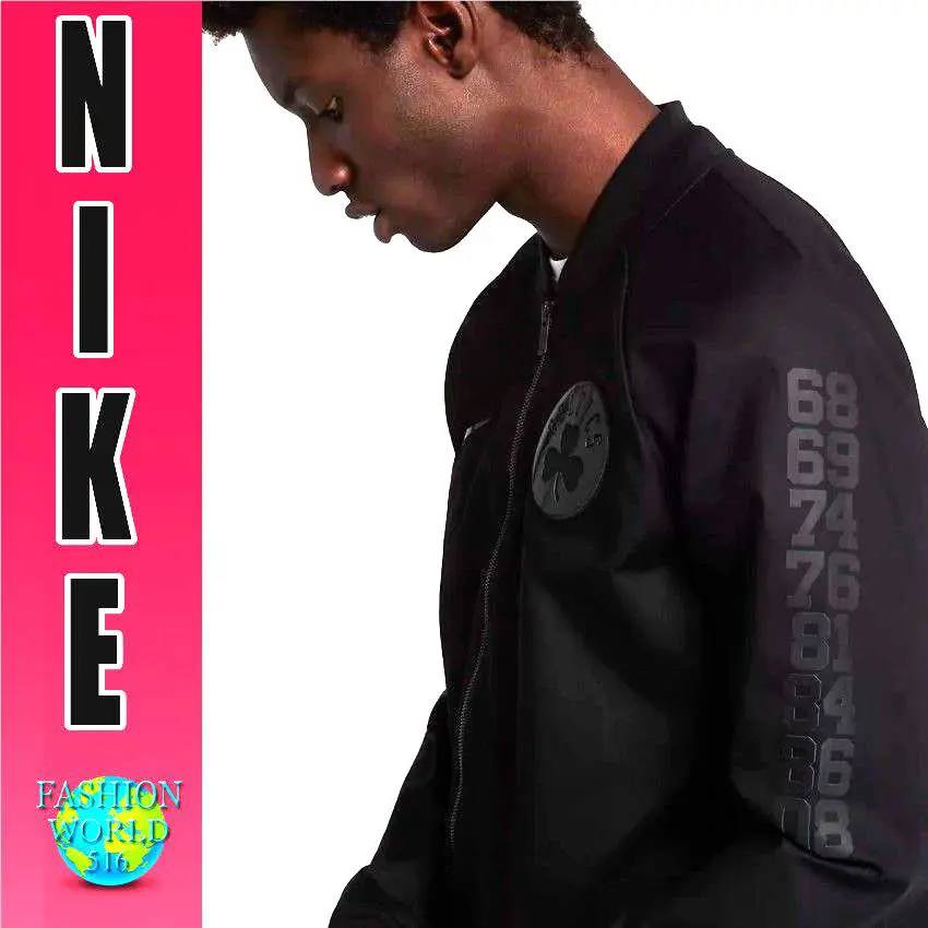 Nike Men`s Nba Boston Celtics Modern Varsity Jacket Size XL Tall Black 860785