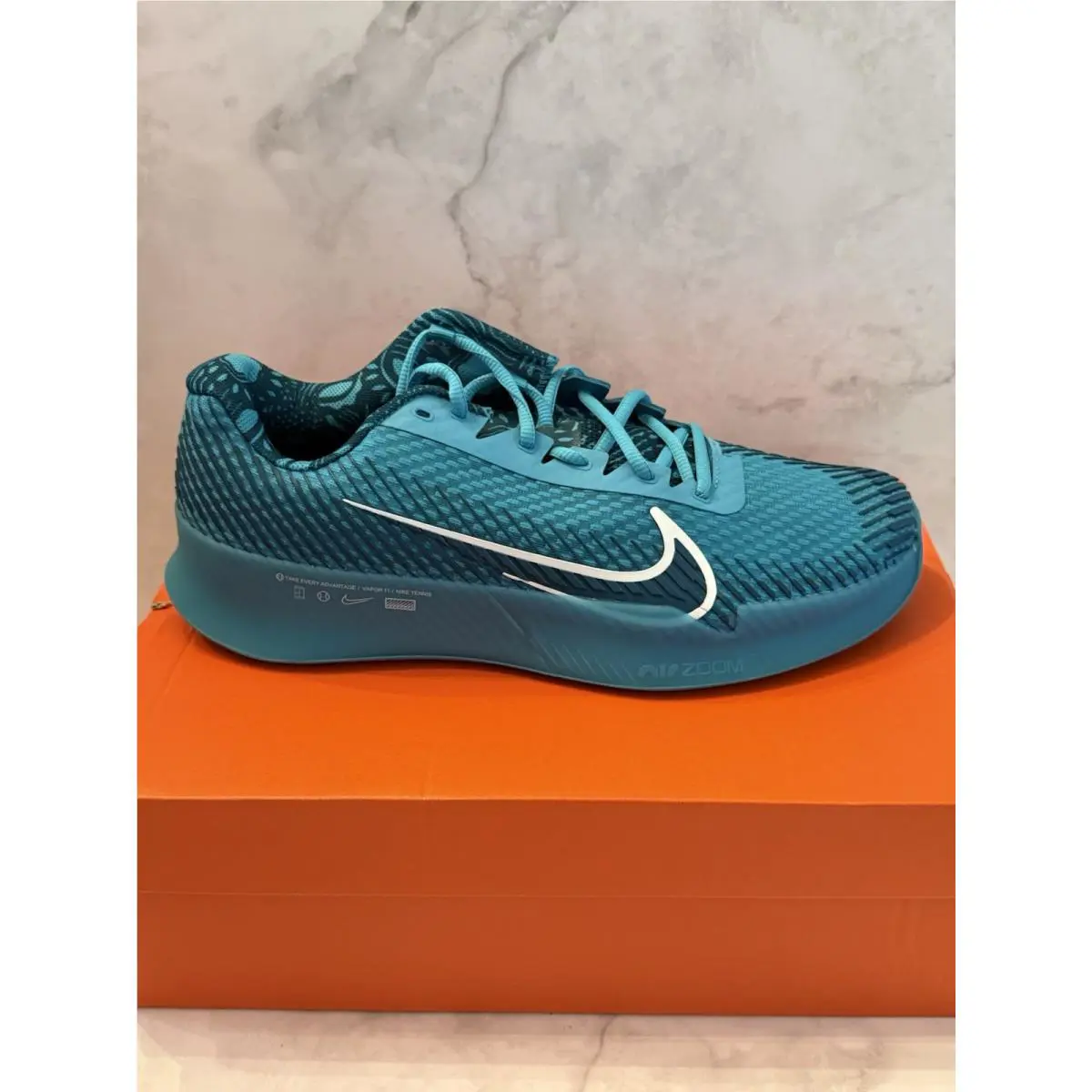 Nike Court Air Zoom Vapor 11 HC Tennis Shoes Teal DR6966-300 Men’s Size 10 US