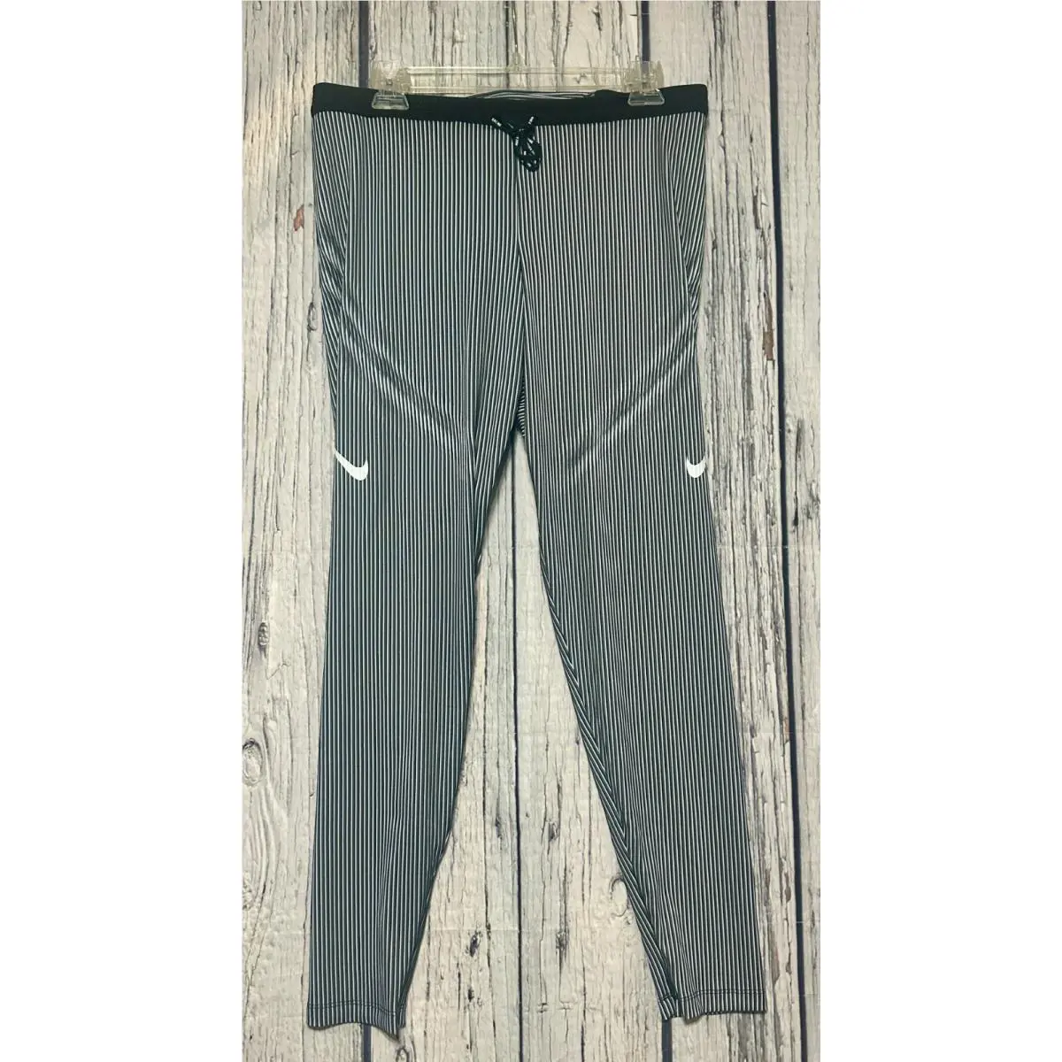 Nike Dri-fit Adv Mens Running Tights Black White Pinstripe FN3367-013 XL