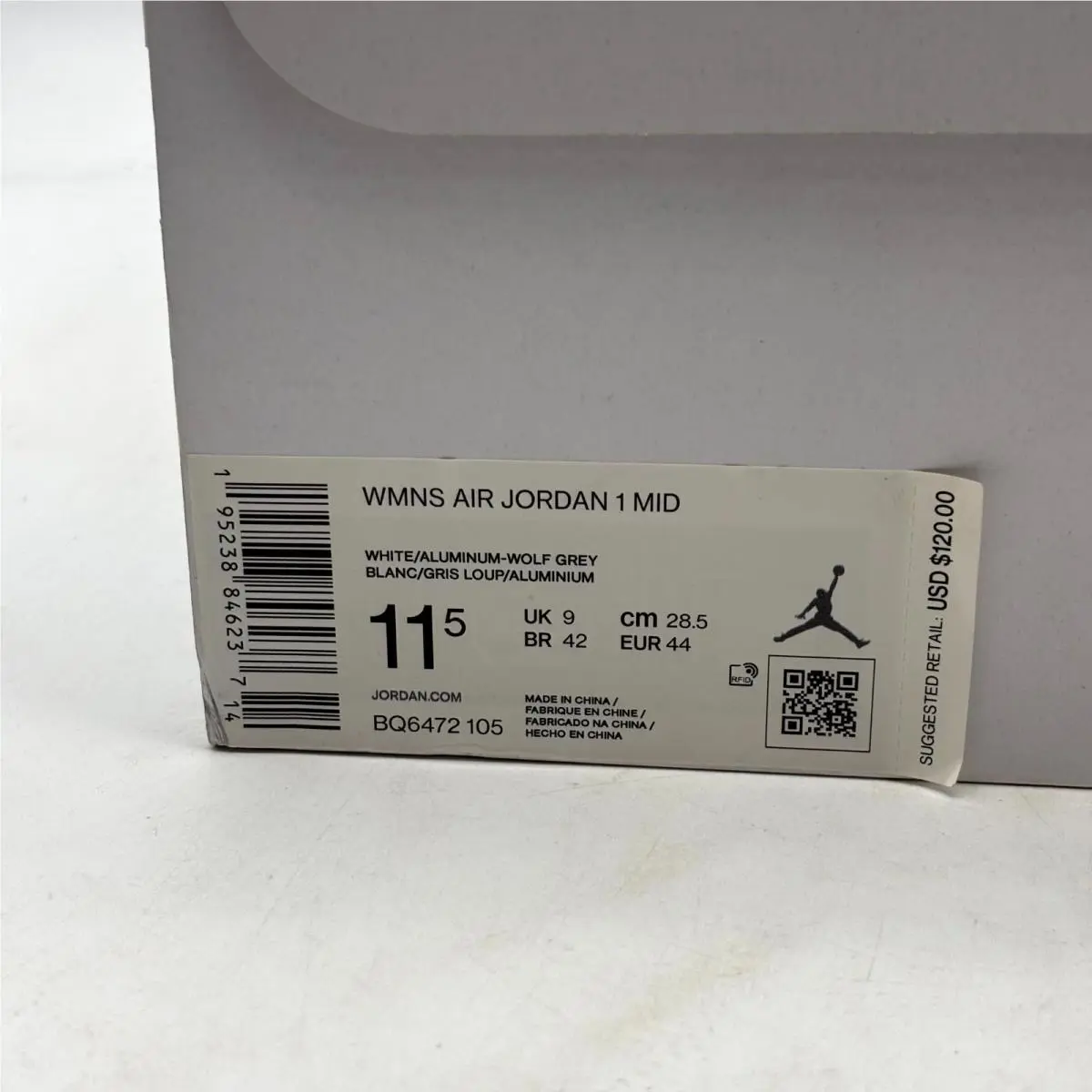 Nike shoes - Nike Air Jordan 1 Mid - BQ6472105 - White Wolf Gray (UPC: 195238846237) 7