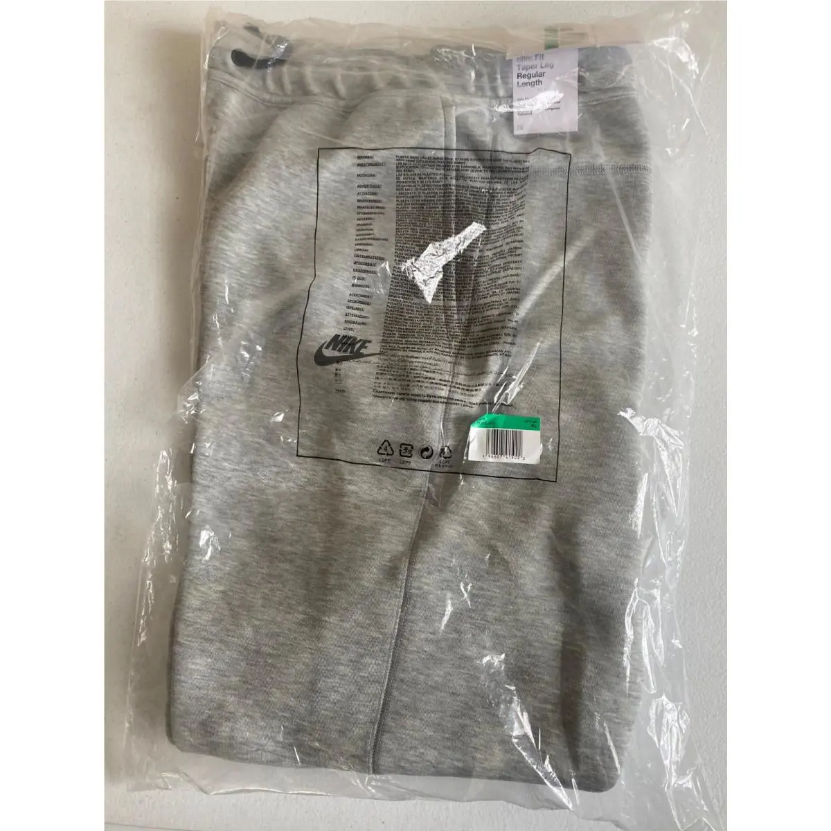 Nike Sportswear Tech Fleece Sweatpants Gray XL Tapered Hem Jogger FB8012-063
